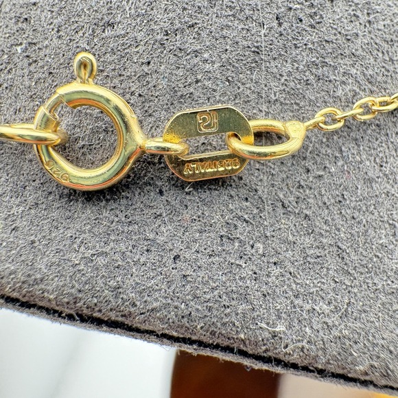 Sterling Silver 925 Gold Tone Heart Pendant Necklace Flower Stones 18in - Picture 7 of 10